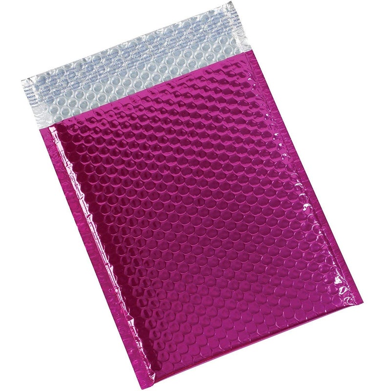 ProLine Glamour Metallic Pink Poly Bubble Mailers Envelopes Bags 6.5" x 10" Extra Wide Perfect for DVD Wide CD (25)